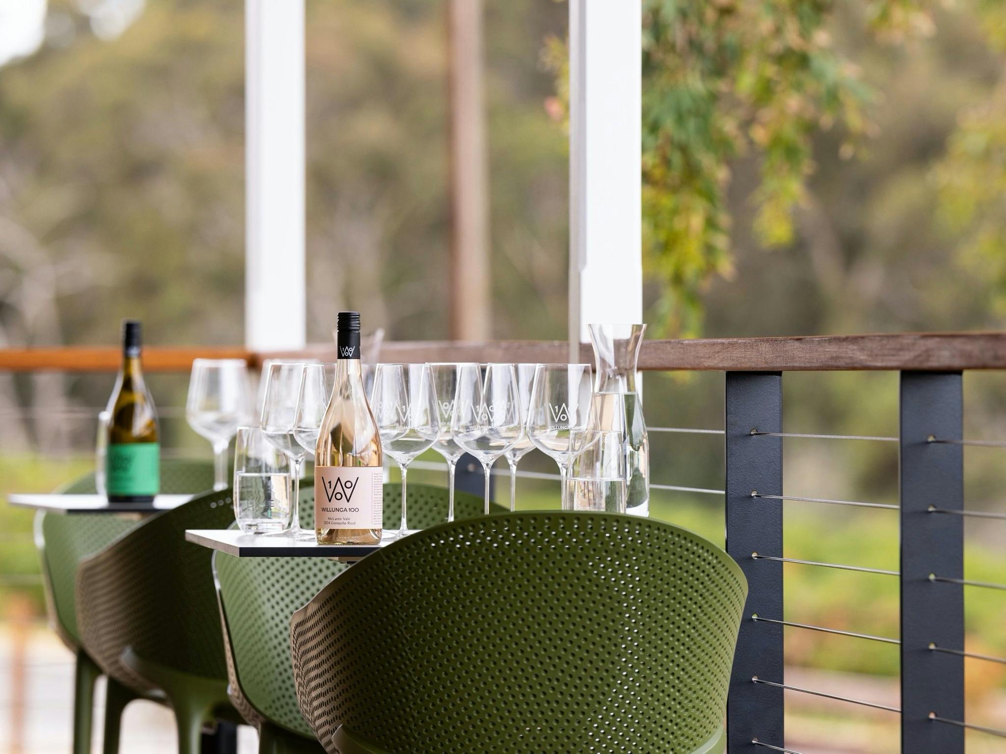 The Grenache Room deck with wine tasting