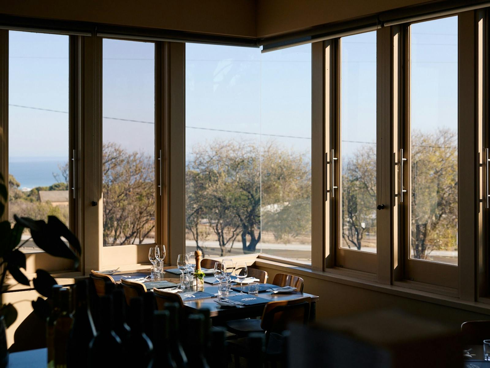 Restaurant table setting with views
