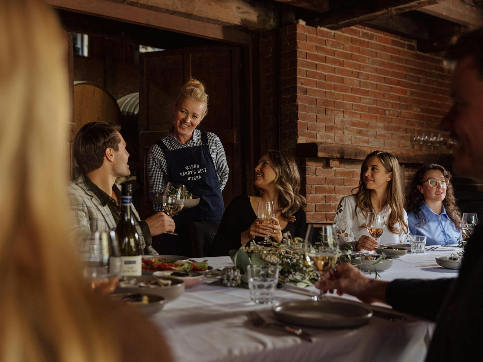 A group enjoying long lunch at Harry's Deli, Wirra Wirra