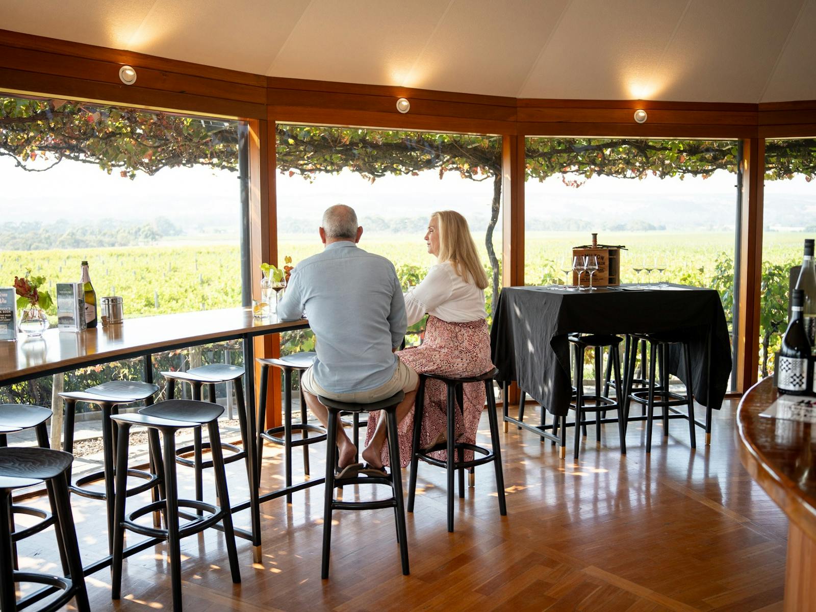 Guests experiencing a tasting with views