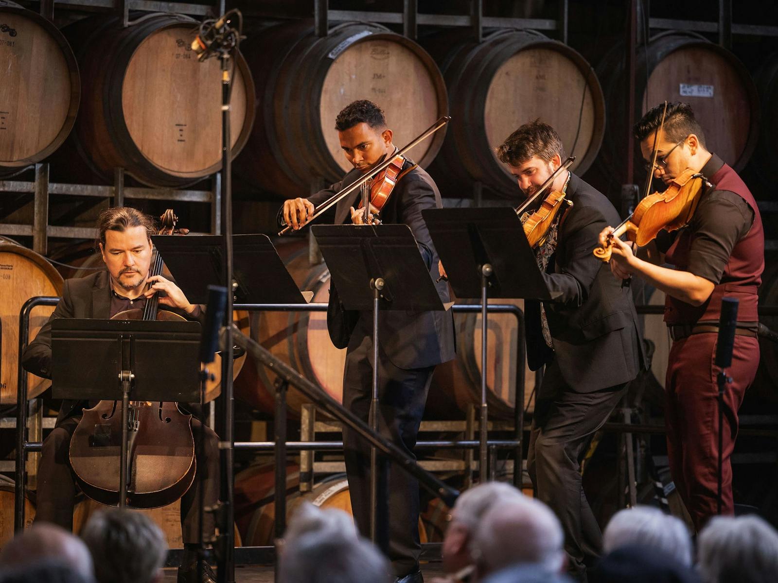 A photo of classical musicians performing