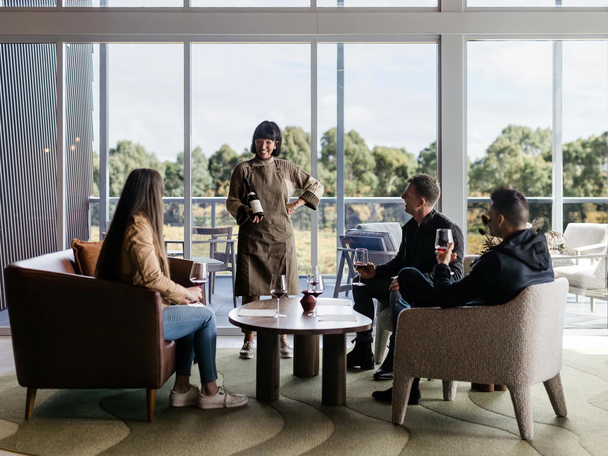 Group tasting in the lounge at the Yangarra Cellar Door