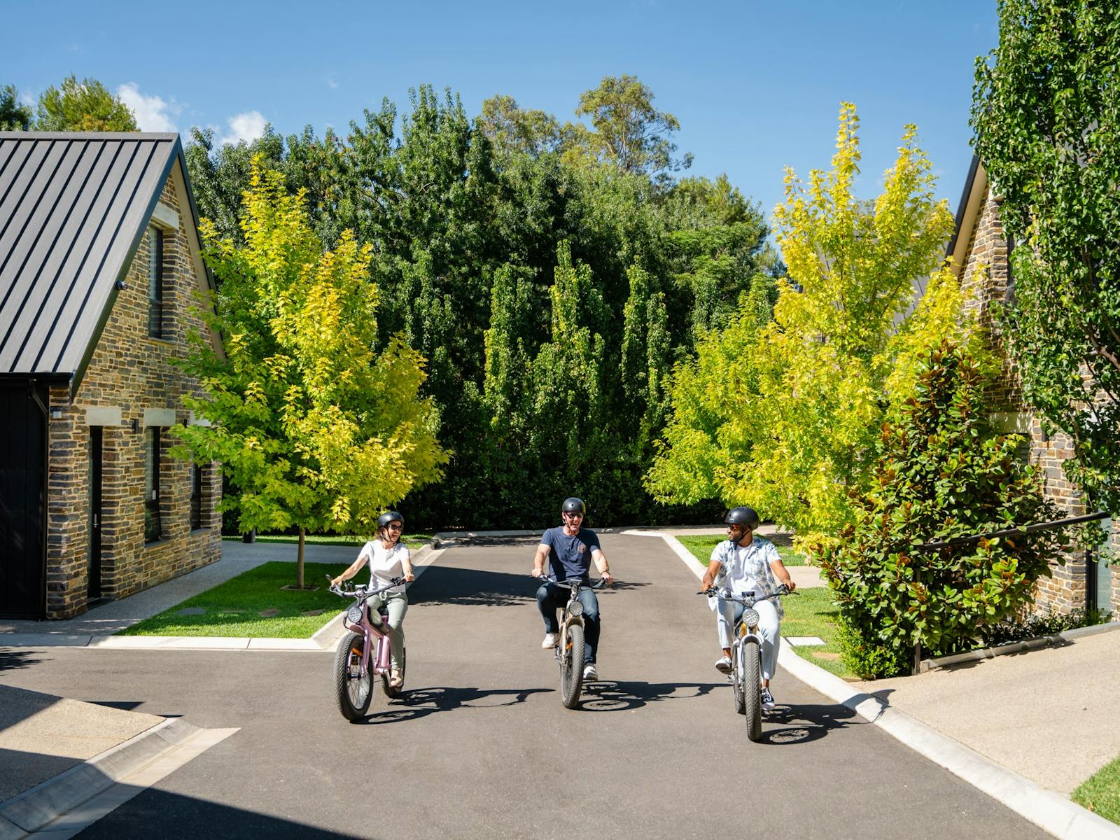Vale 194 Luxury Accommodation in the heart of Mclaren Vale guests riding Deluxe Ebikes