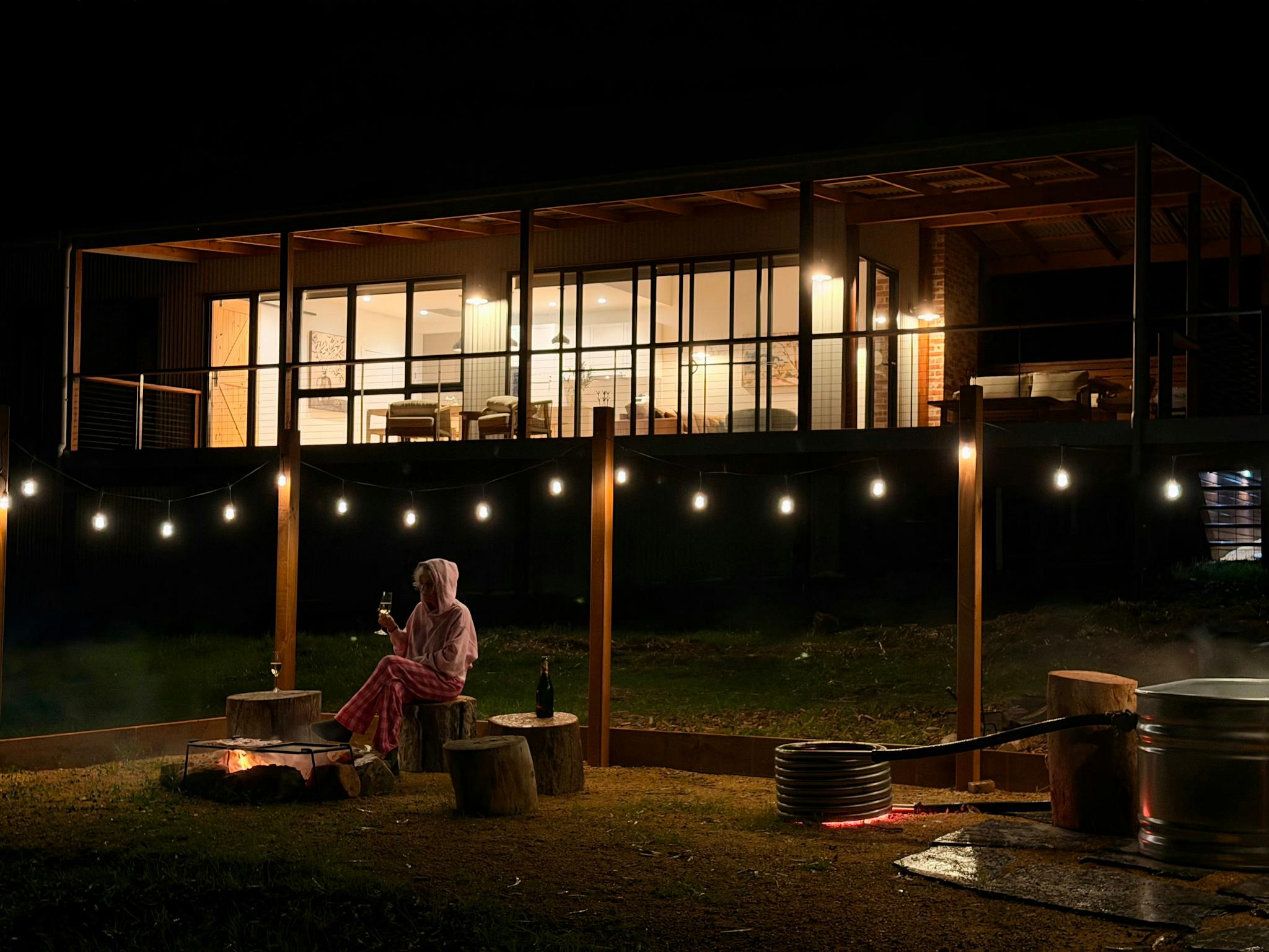 Private Fire-tub and Campfire, perfect for unwinding and reconnecting on a cold winter night