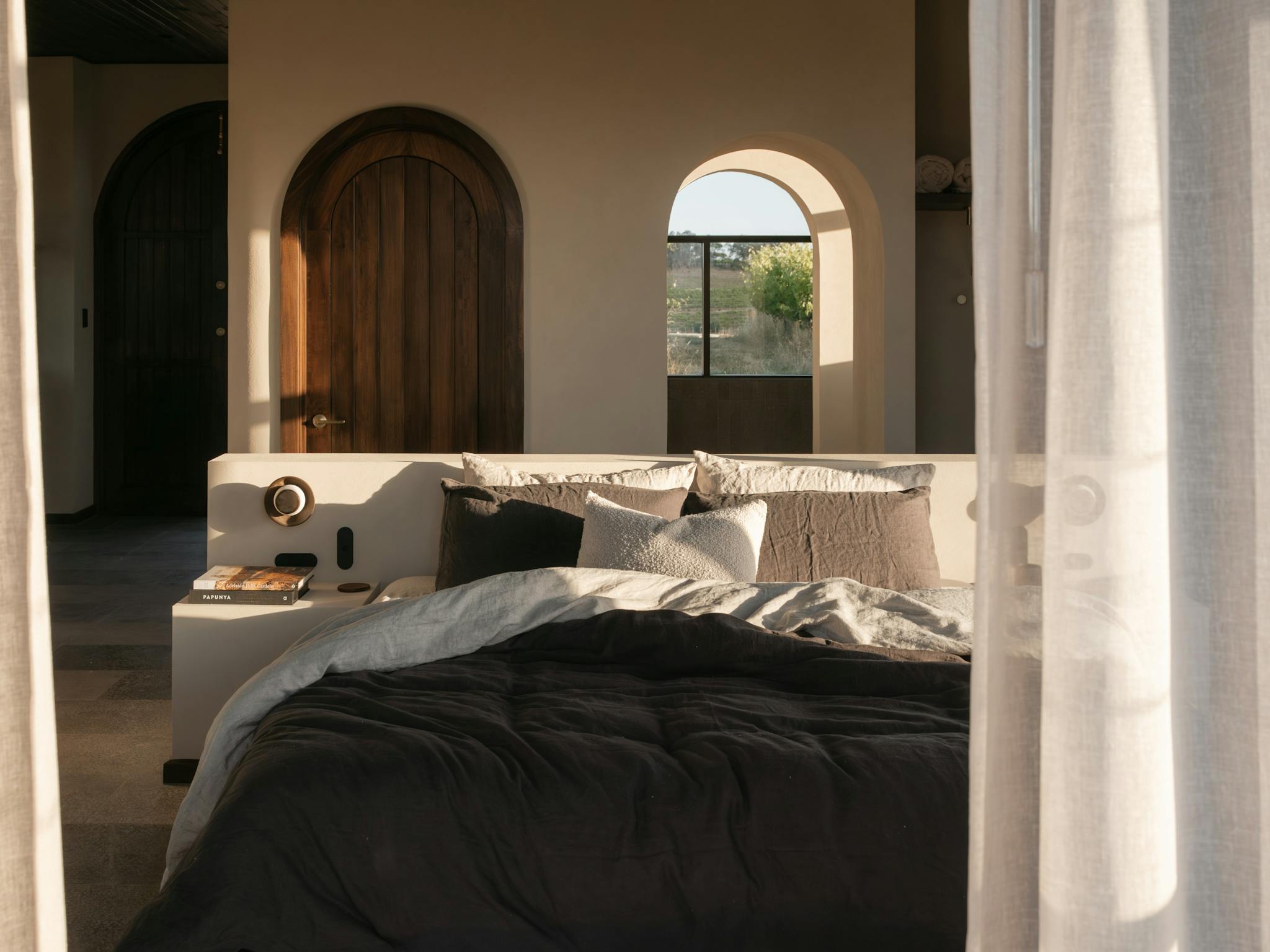 Each Retreat is fitted with king beds with French linen from Cultiver