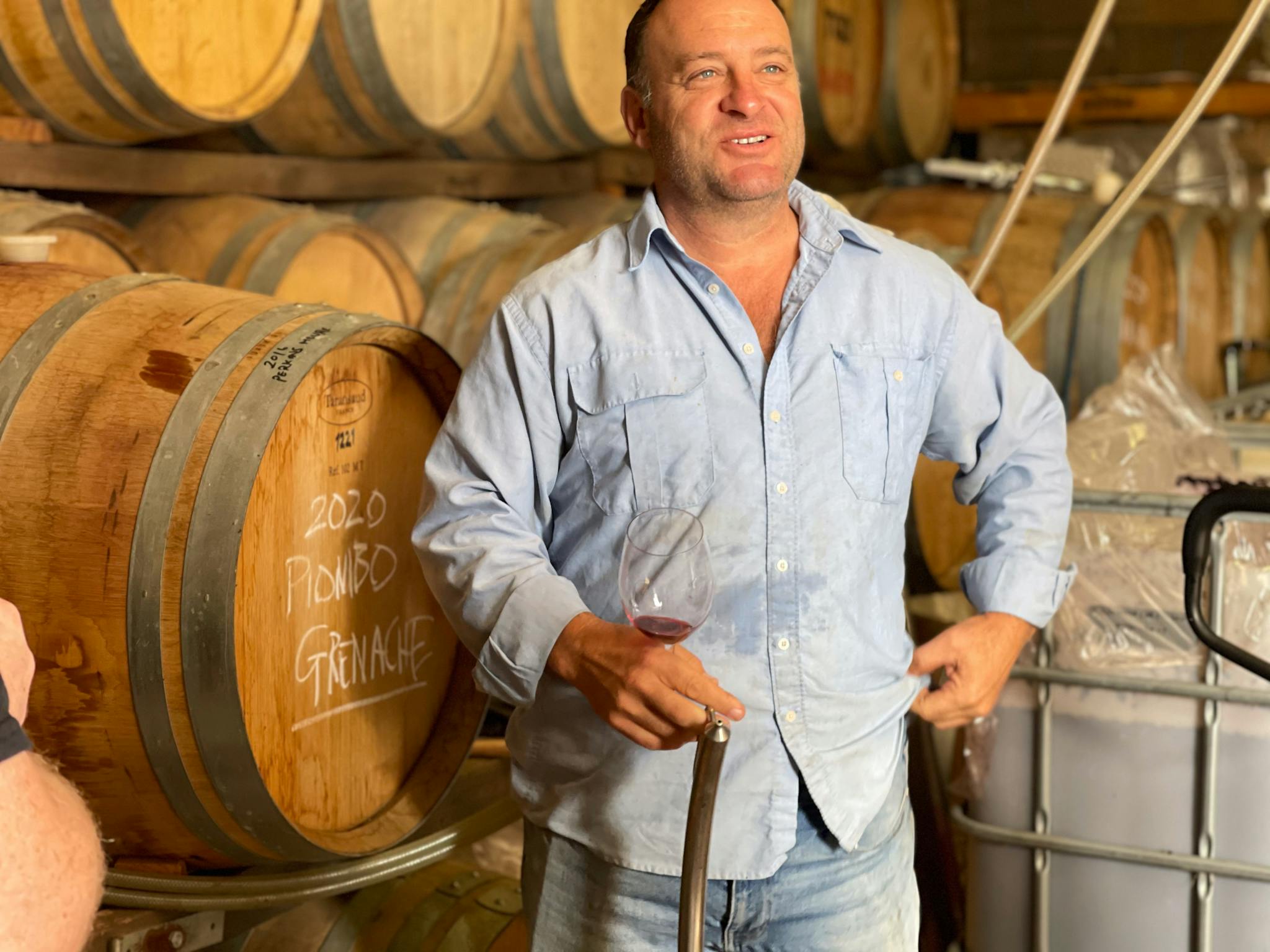 Tasting from the barrel Sellicks Hill Winery