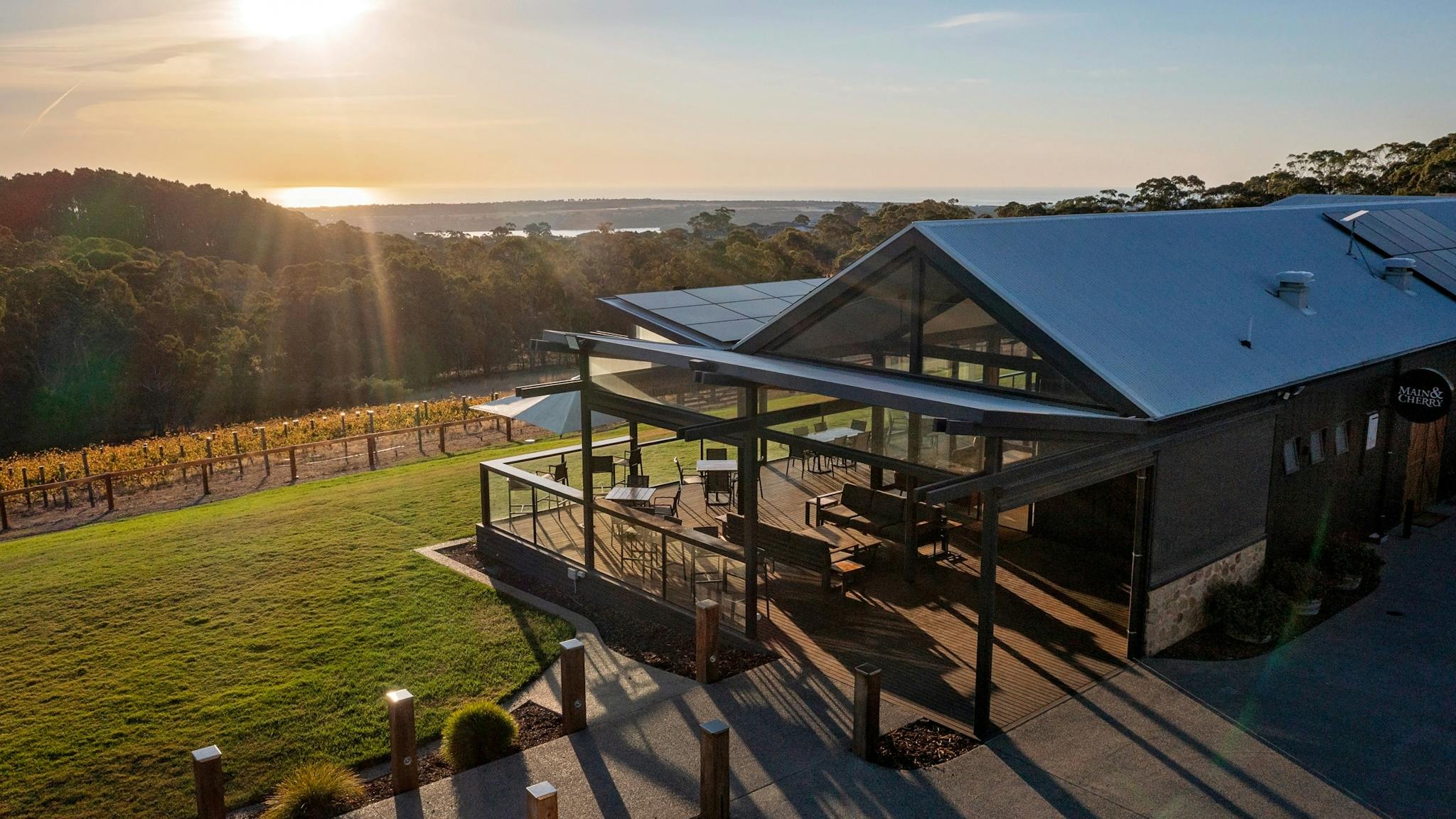 Main & Cherry cellar door aerial image