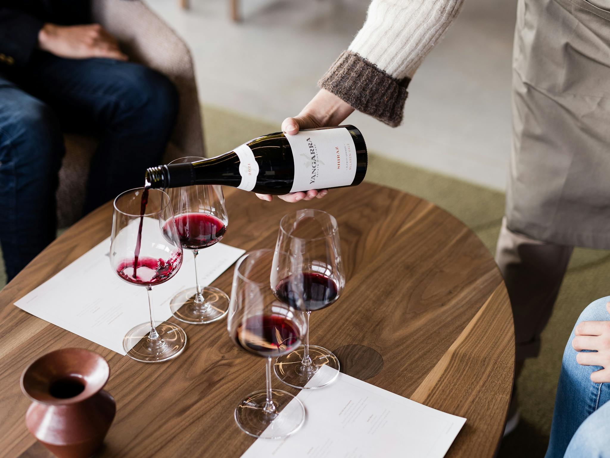 Tasting Shiraz wine at Yangarra Cellar Door