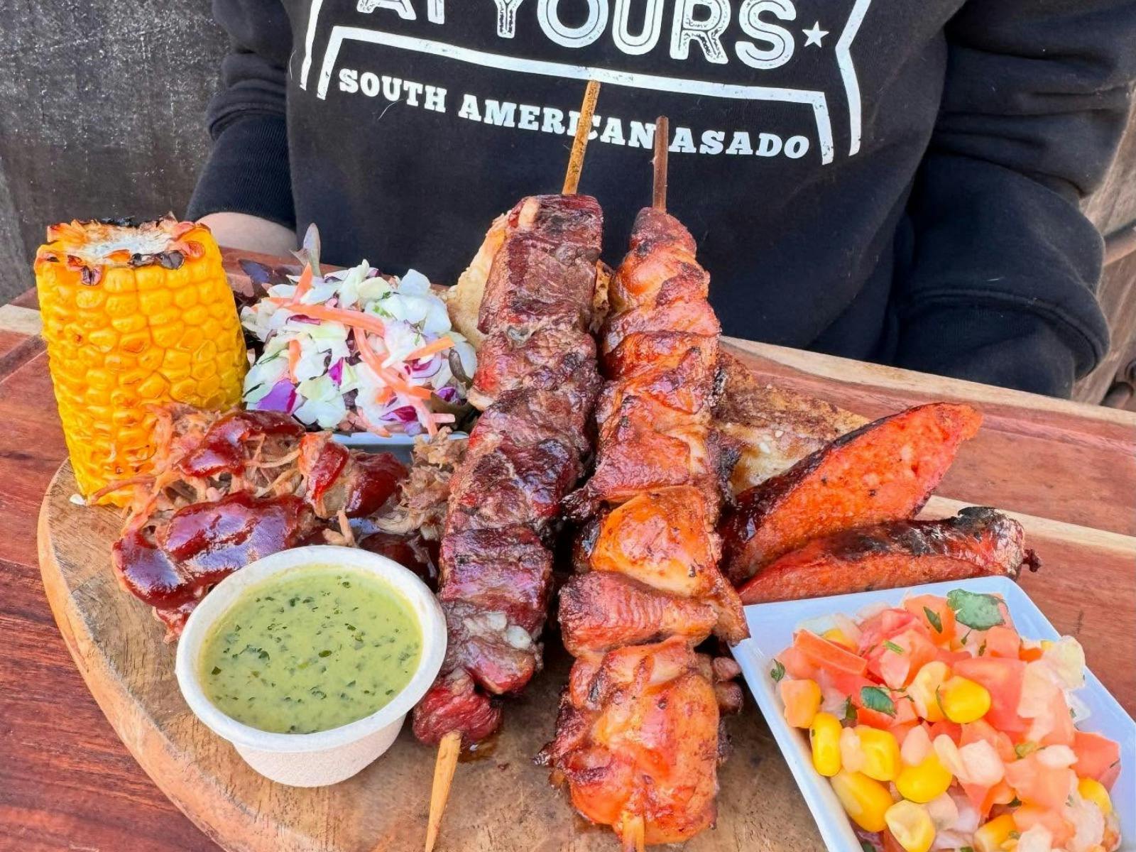 BBQ AT YOURS charcoal BBQ food