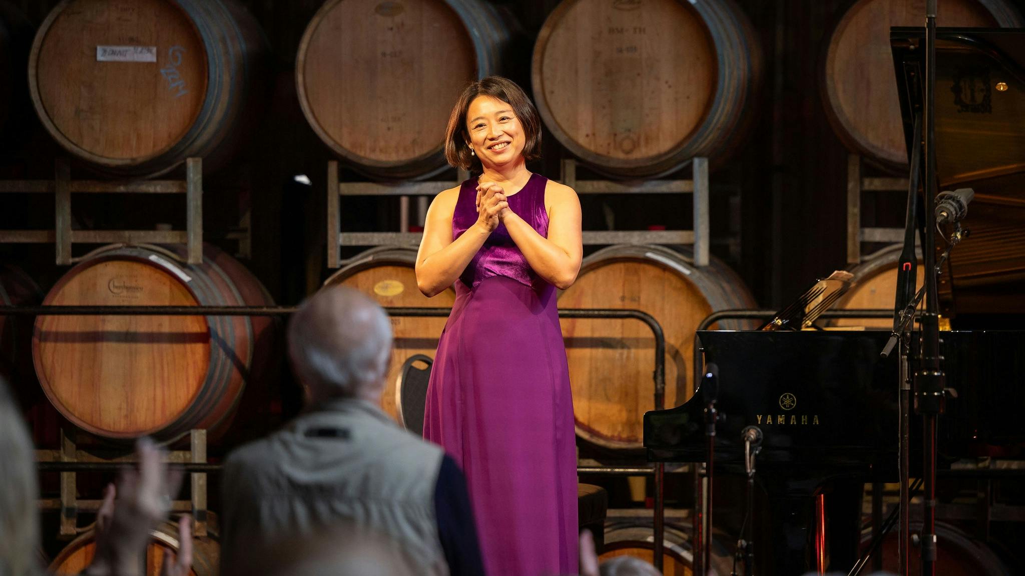 Pianist Mei Yi Foo takes a bow at the 2025 Coriole Music Festival