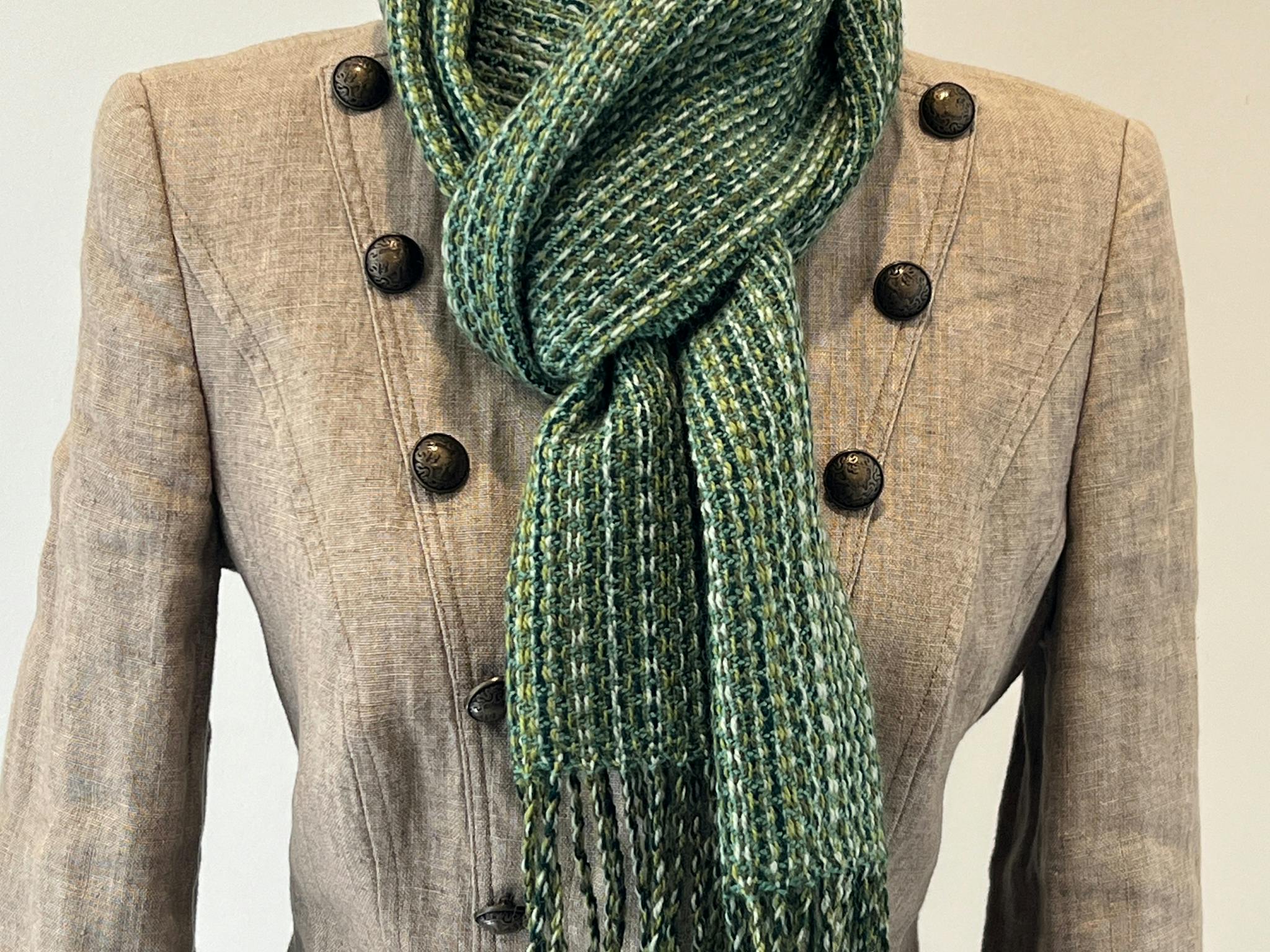 add handwoven scarf and it just sets off an outfit