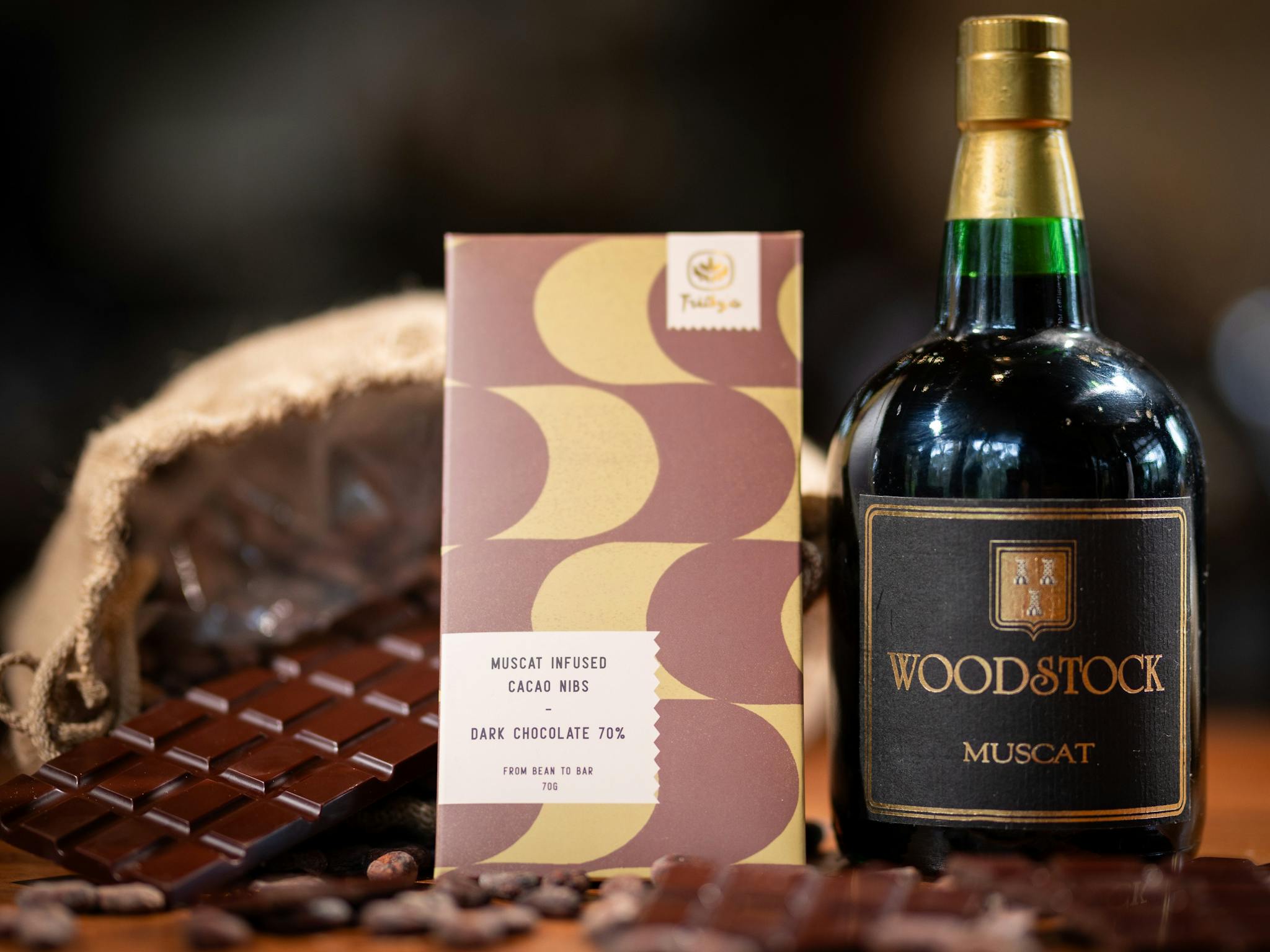 Small batch bean to bar chocolate infused with McLaren Vale Muscat