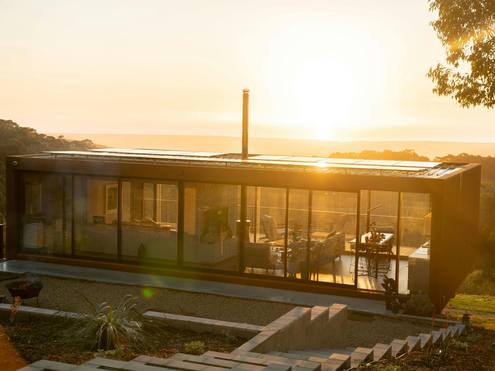 Willunga Ridge main pod sunset view