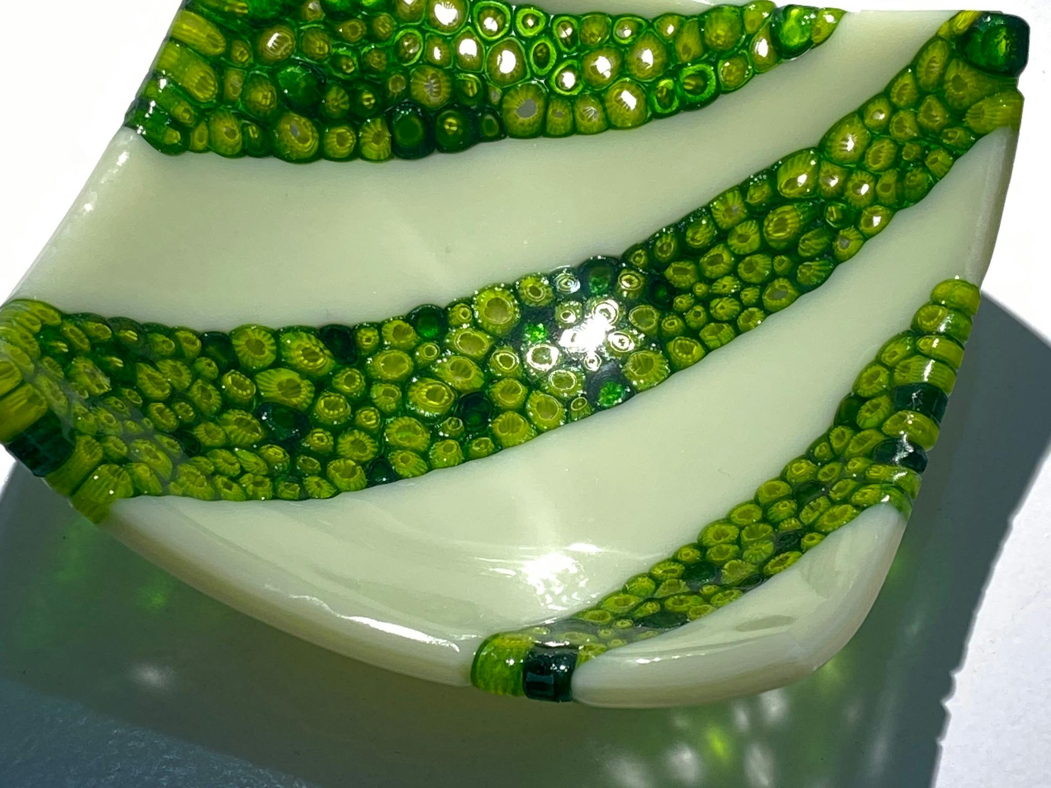 Intricate fused glass dish
