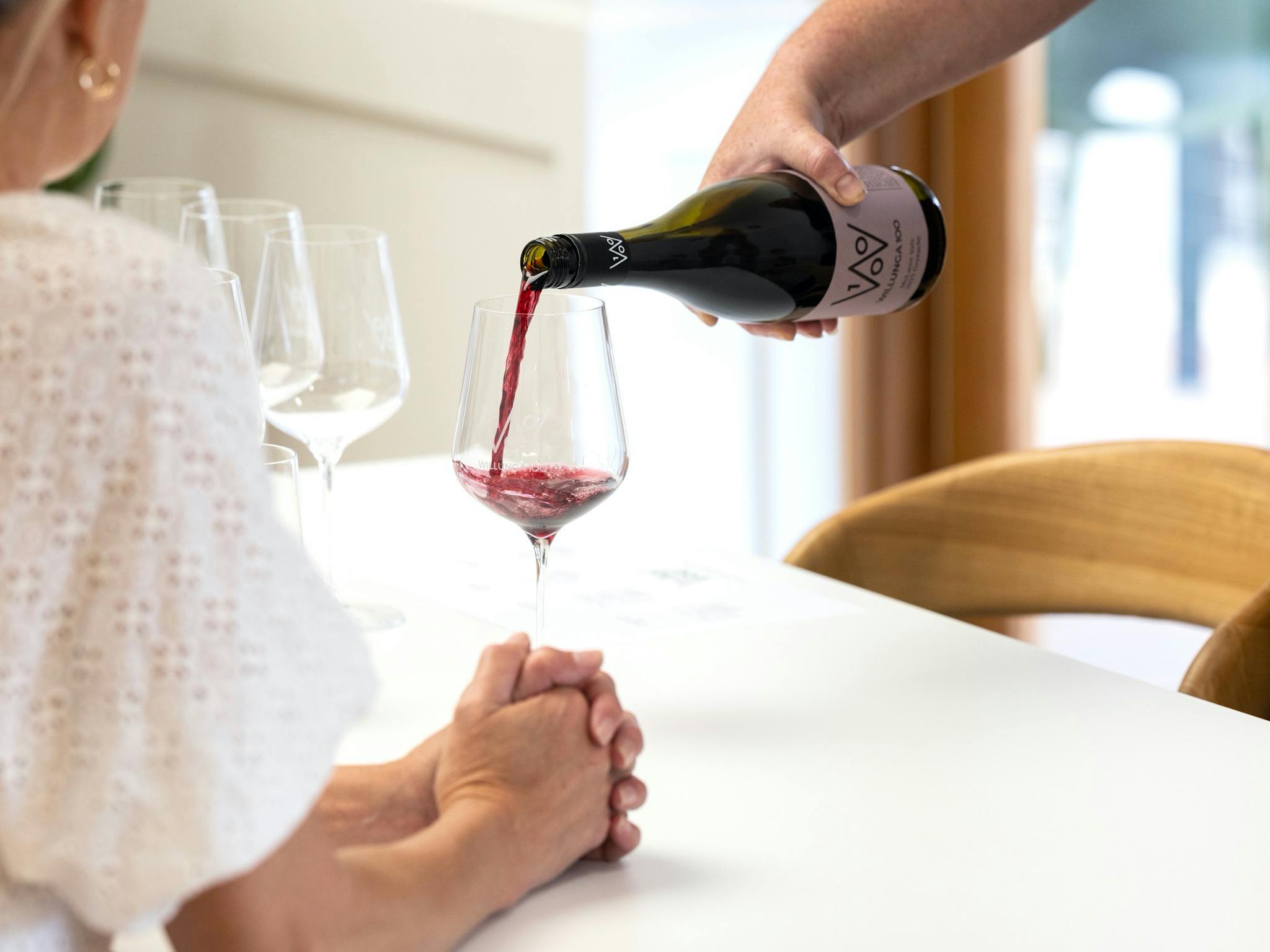 Grenache Room tasting being poured