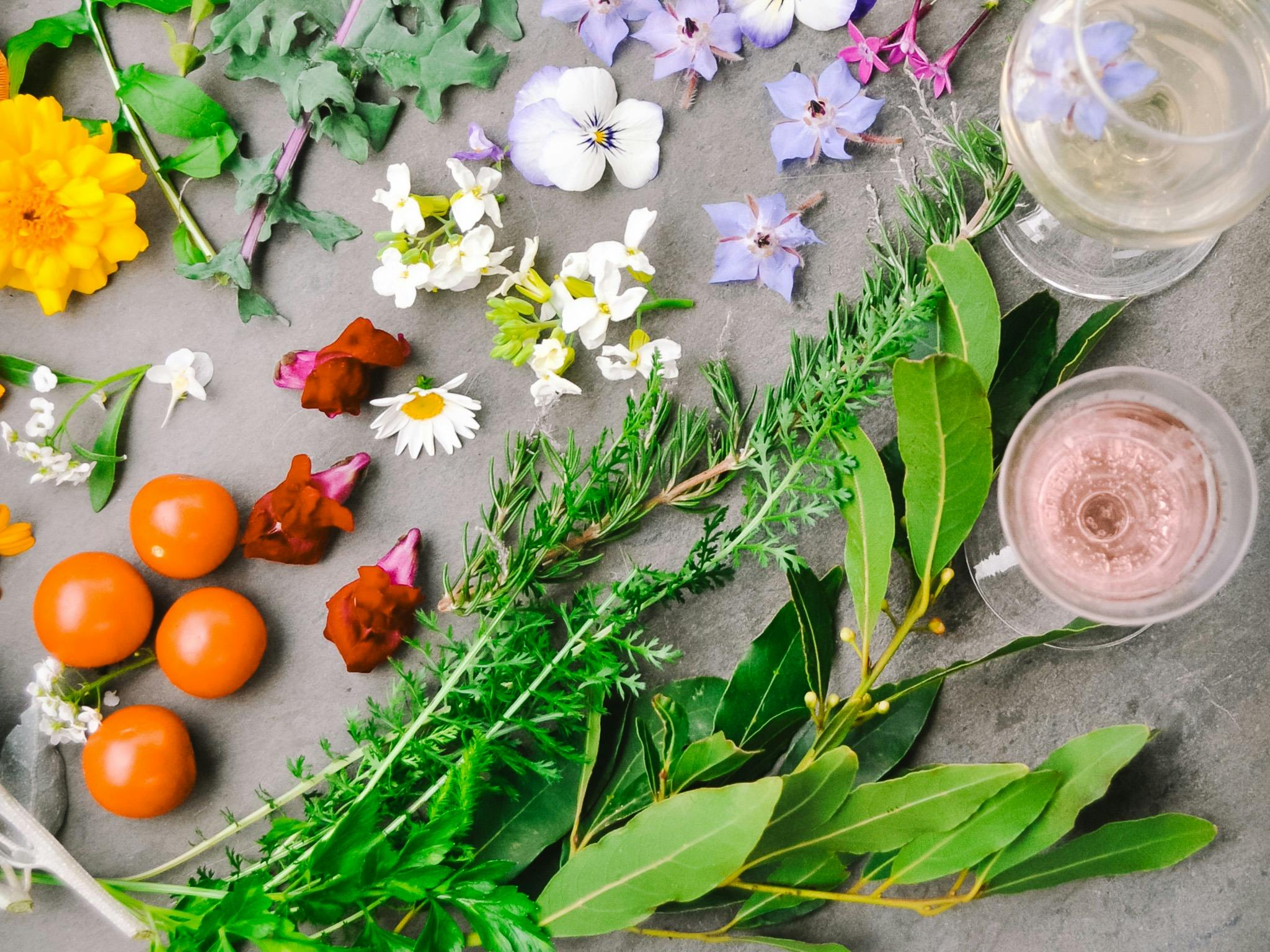 Botanical food and drink curated menu