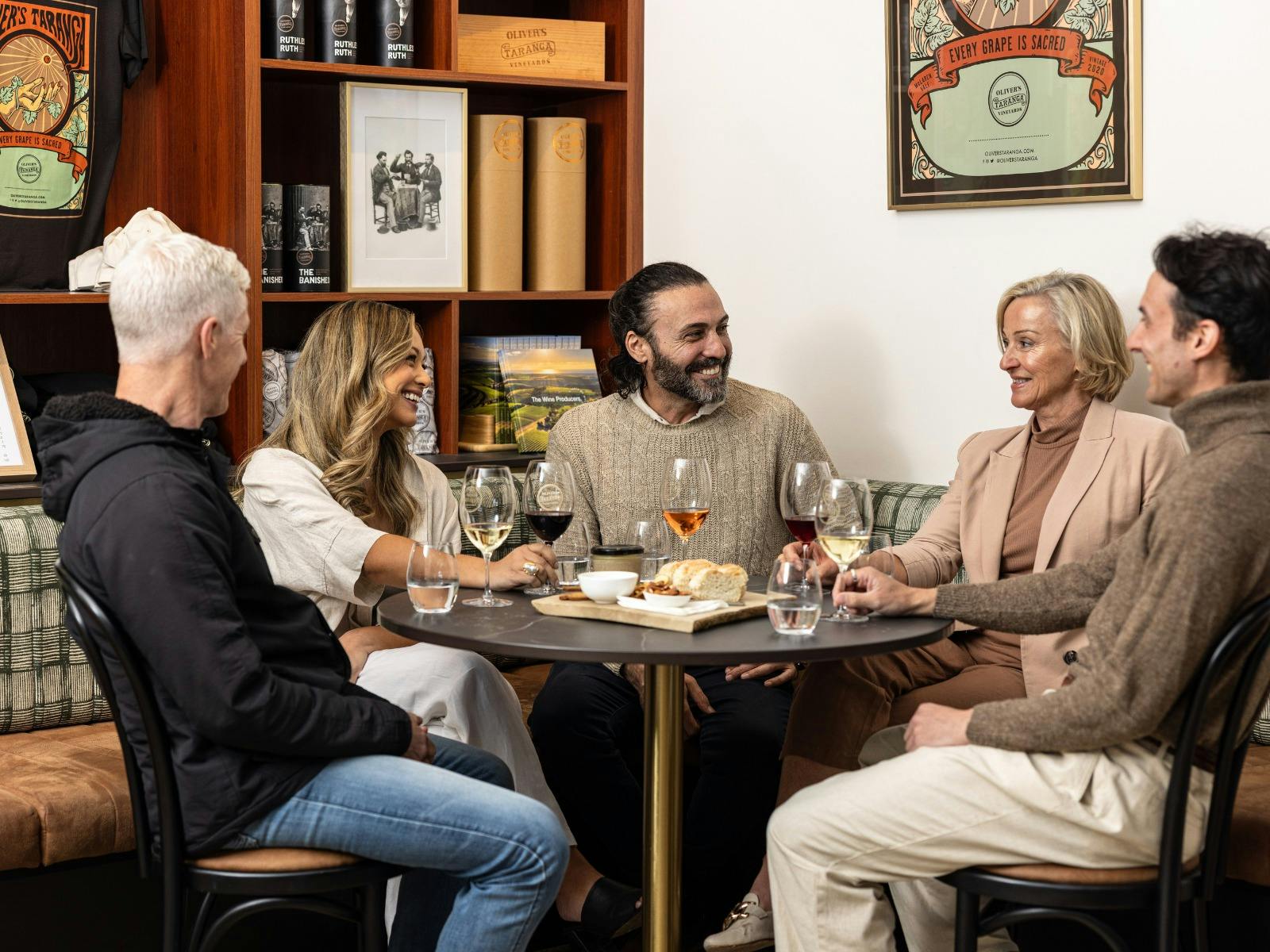 Group tasting at Oliver's Taranga